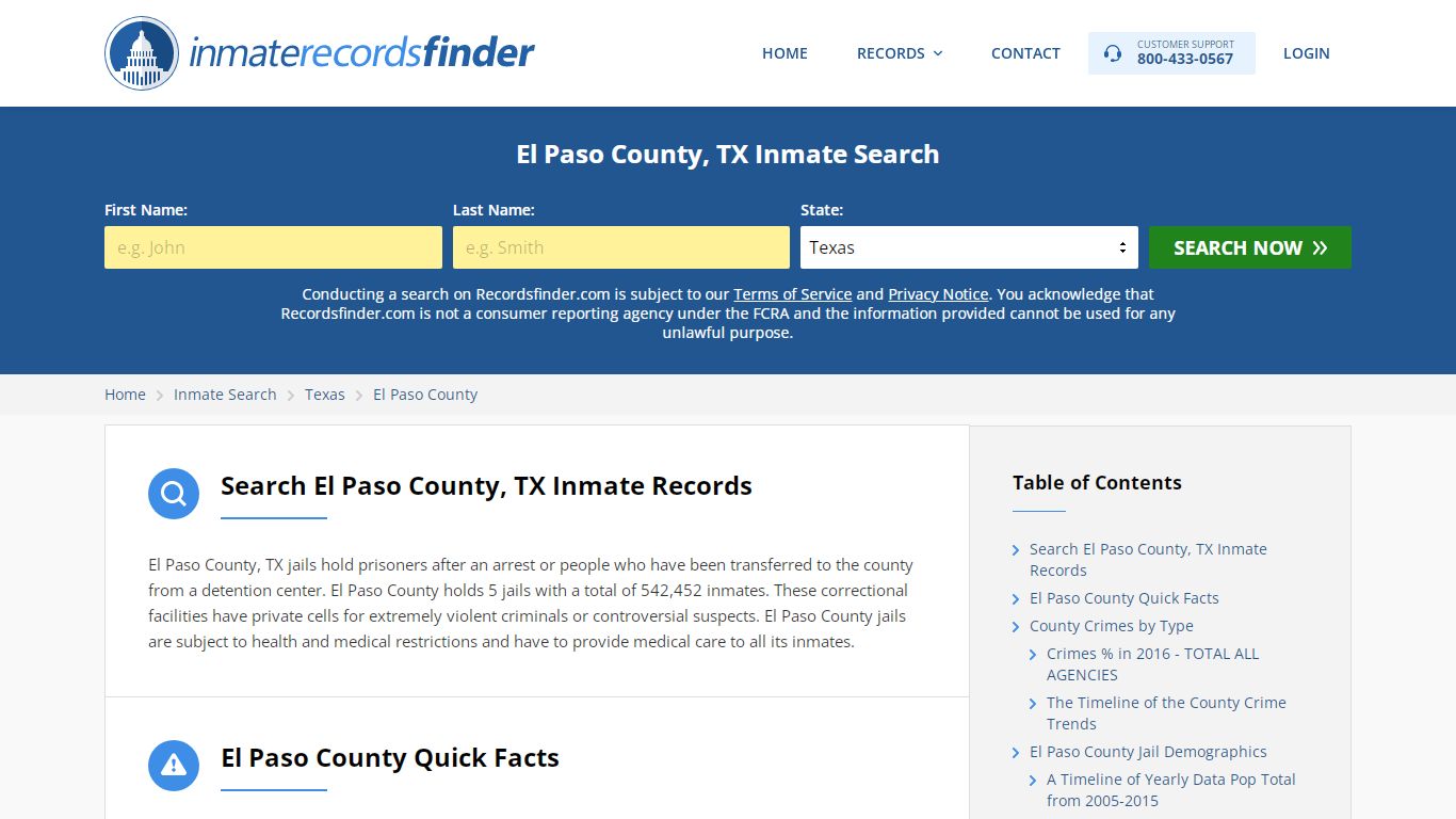 El Paso County, TX Inmate Search - RecordsFinder